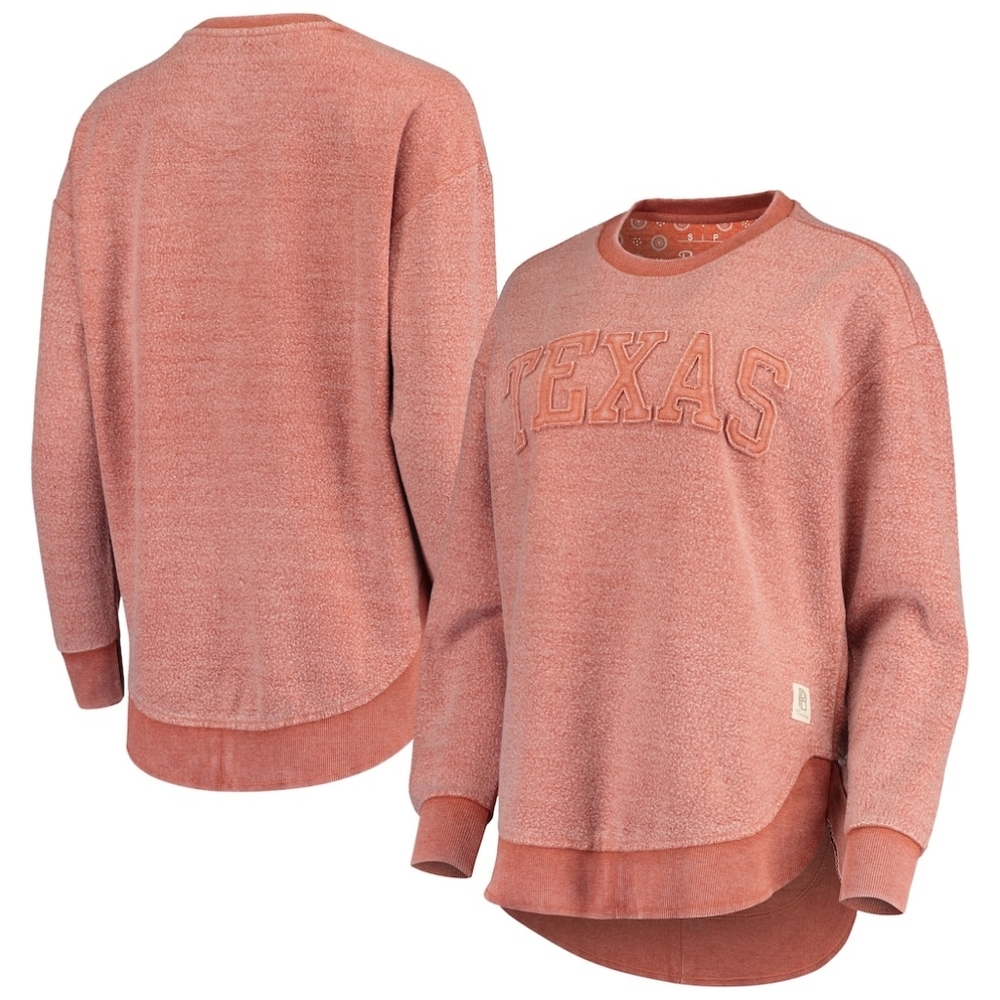 Women's Pressbox Orange Texas Longhorns Ponchoville Pullover Sweatshirt 2XL